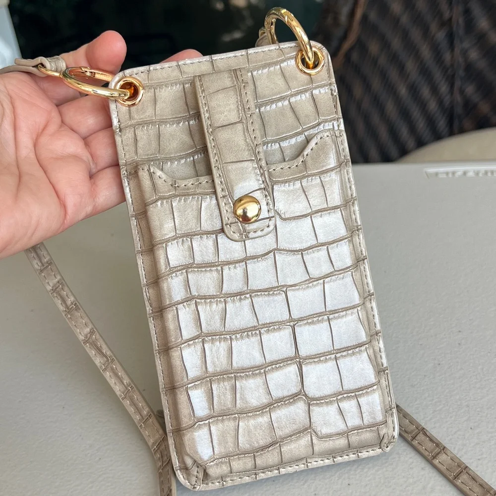 CROSSBODY PHONE CASE + WALLET new without tag TAUPE